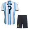 Conjunto Argentina De Paul 7 Primera Equipación Mundial 2026 - Niño