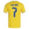 Camiseta de fútbol Colombia Luis Diaz 7 Primera Equipación Mundial 2026 - Hombre