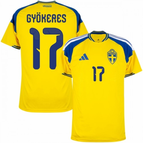 Camiseta de fútbol Suecia Gyokeres 17 Primera Equipación Mundial 2026 - Hombre Camiseta de fútbol Suecia Gyokeres 17 Primera Equipación Mundial 2026 - Hombre