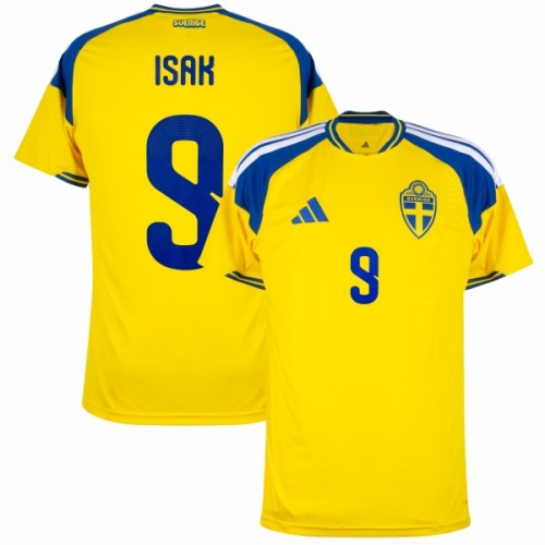 Camiseta de fútbol Suecia Isak 9 Primera Equipación Mundial 2026 - Hombre Camiseta de fútbol Suecia Isak 9 Primera Equipación Mundial 2026 - Hombre