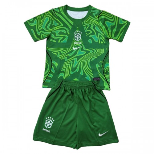 Conjunto Portero Brasil Primera Equipación Mundial 2026 Verde - Niño Conjunto Portero Brasil Primera Equipación Mundial 2026 Verde - Niño