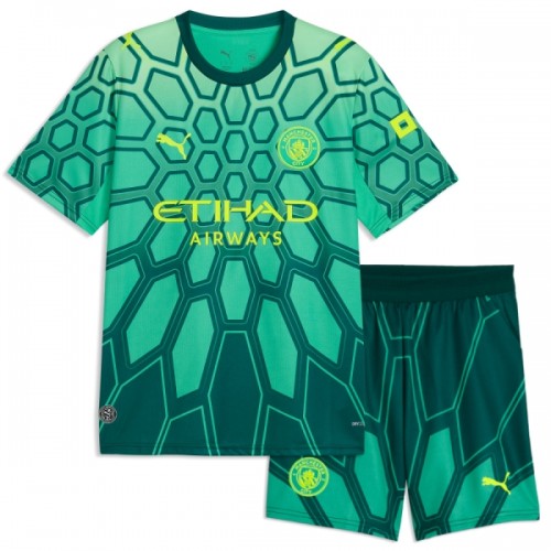 Conjunto Portero Manchester City Primera Equipación 2026-27 Verde - Niño Conjunto Portero Manchester City Primera Equipación 2026-27 Verde - Niño