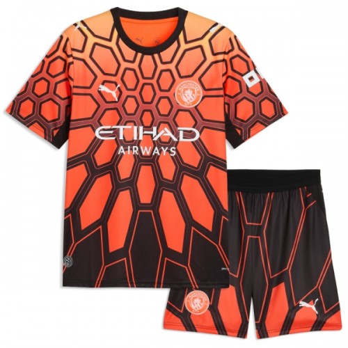 Conjunto Portero Manchester City Tercera Equipación 2026-27 Naranja - Niño Conjunto Portero Manchester City Tercera Equipación 2026-27 Naranja - Niño