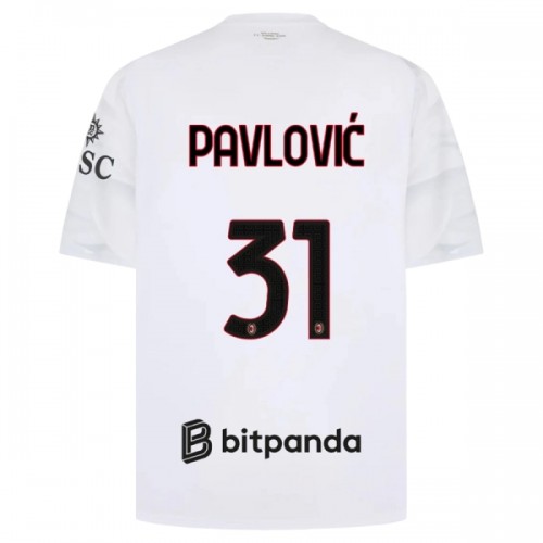 Camiseta de fútbol AC Milan Pavlovic 31 Segunda Equipación 2026-27 - Hombre Camiseta de fútbol AC Milan Pavlovic 31 Segunda Equipación 2026-27 - Hombre