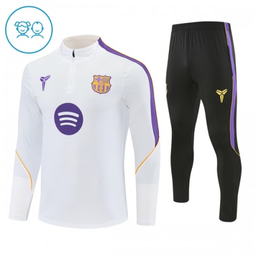 Sudadera De Entrenamiento Barcelona Cremallera De Cuarto 2026-27 Blanca - Niño Sudadera De Entrenamiento Barcelona Cremallera De Cuarto 2026-27 Blanca - Niño