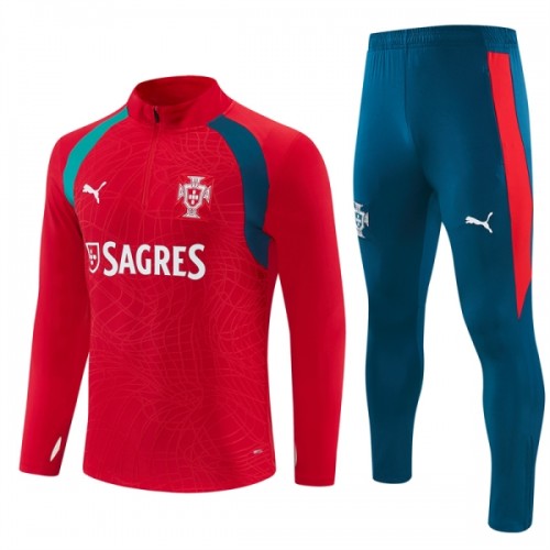Sudadera De Entrenamiento Portugal Cremallera De Cuarto 2026-27 Roja - Hombre Sudadera De Entrenamiento Portugal Cremallera De Cuarto 2026-27 Roja - Hombre