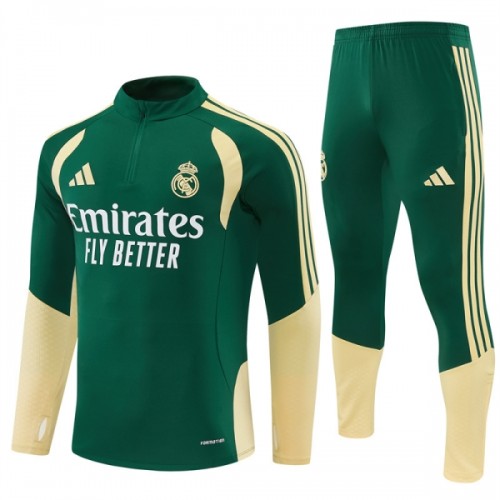 Sudadera De Entrenamiento Real Madrid Cremallera De Cuarto 2026-27 Verde - Hombre Sudadera De Entrenamiento Real Madrid Cremallera De Cuarto 2026-27 Verde - Hombre